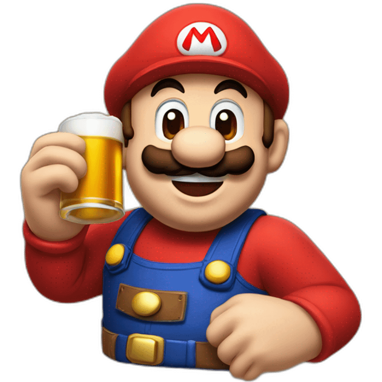 Mario qui boit une bière emoji