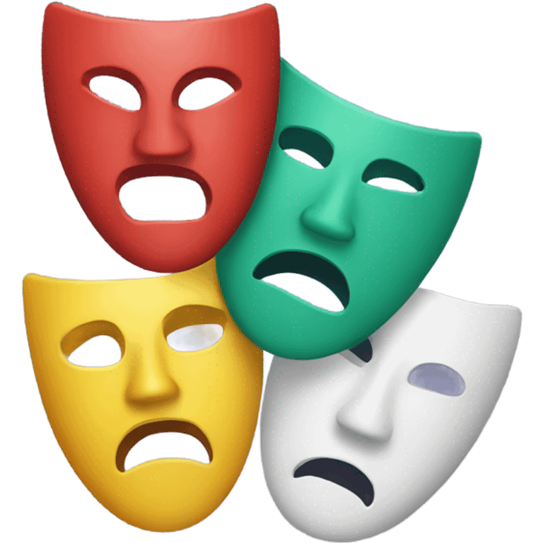 Comedy/tragedy masks with color emoji