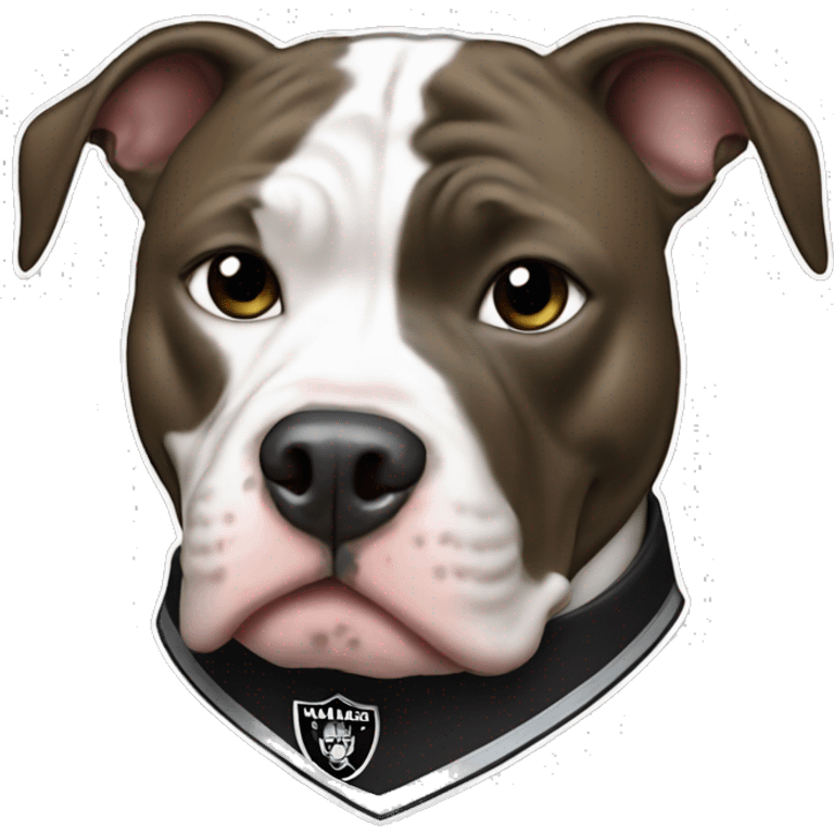 Pitbull with a raiders logo shirt  emoji