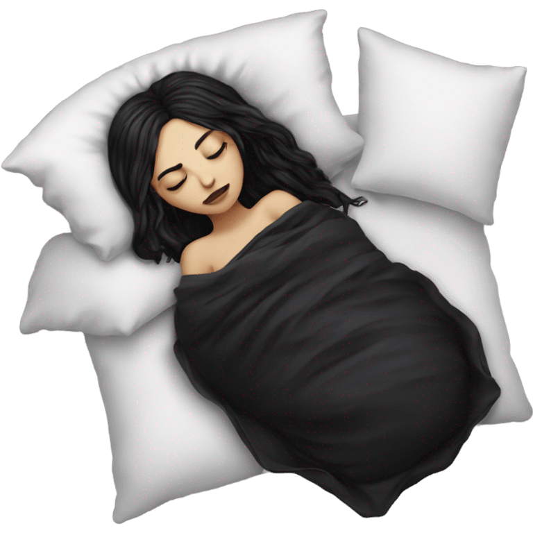 Goth girl sleeping in pillow emoji