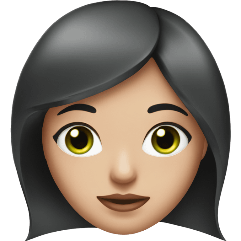 Pale black haired girl with green eyes and pink spa mask emoji