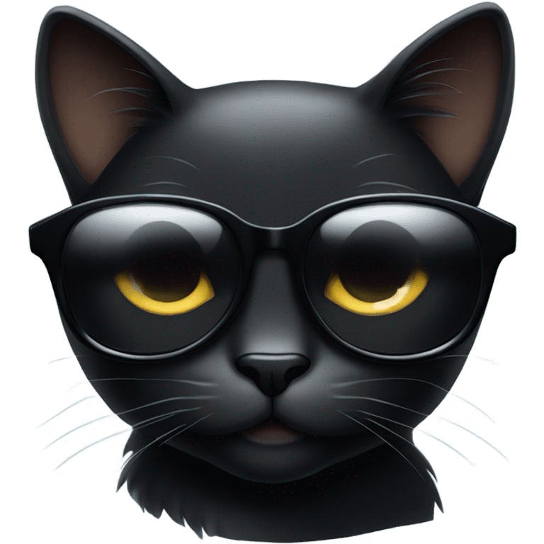 Black cat wearing sunglasses  emoji