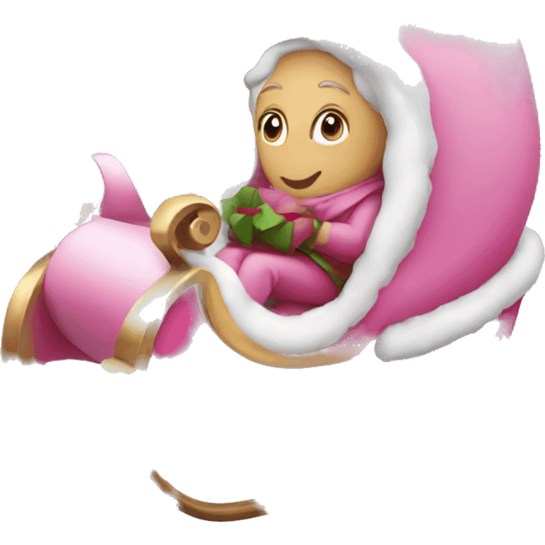 Pink sleigh  emoji