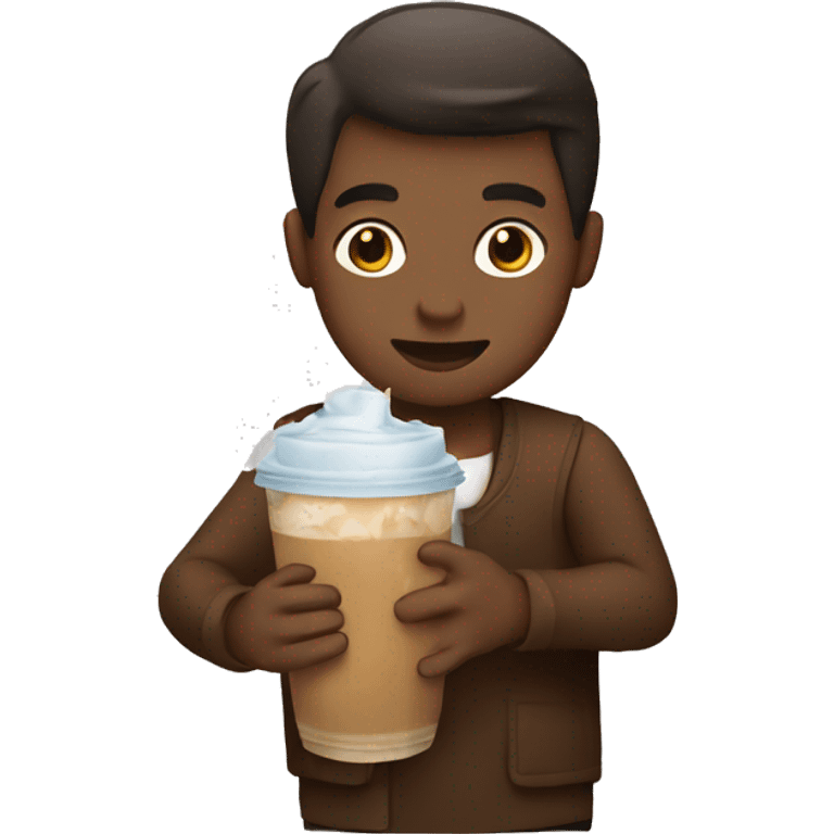 Person holding iced coffee  emoji