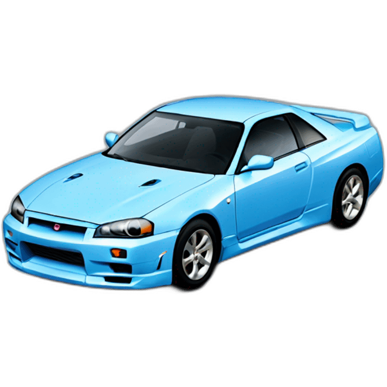 light blue 2005 Nissan Skyline emoji