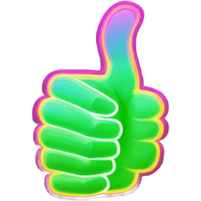 thumb up neon emoji