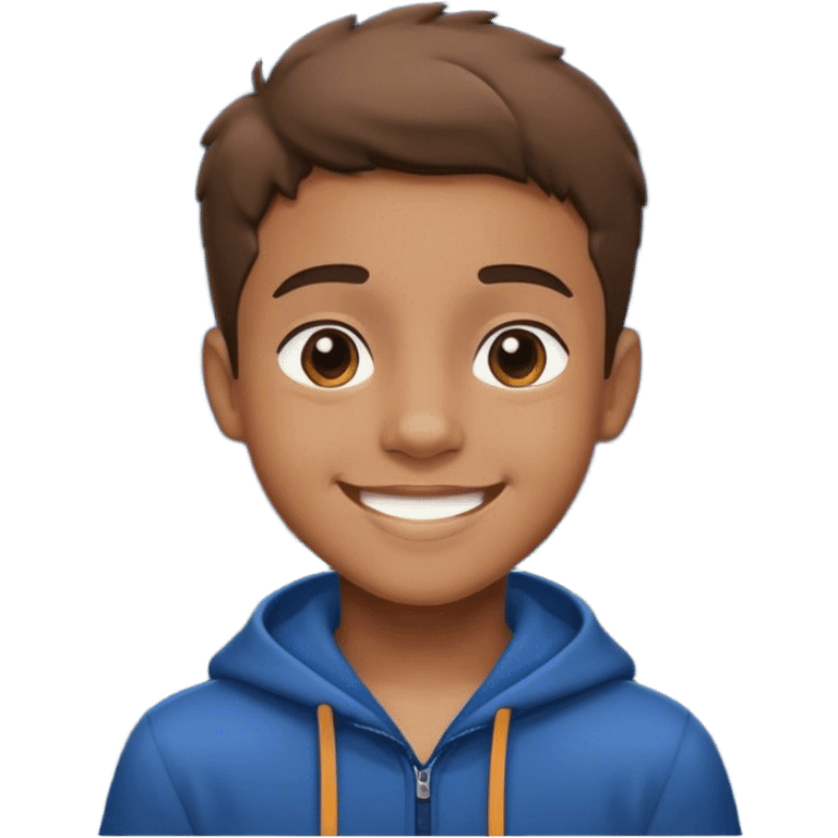 smiling boy in outdoor night emoji