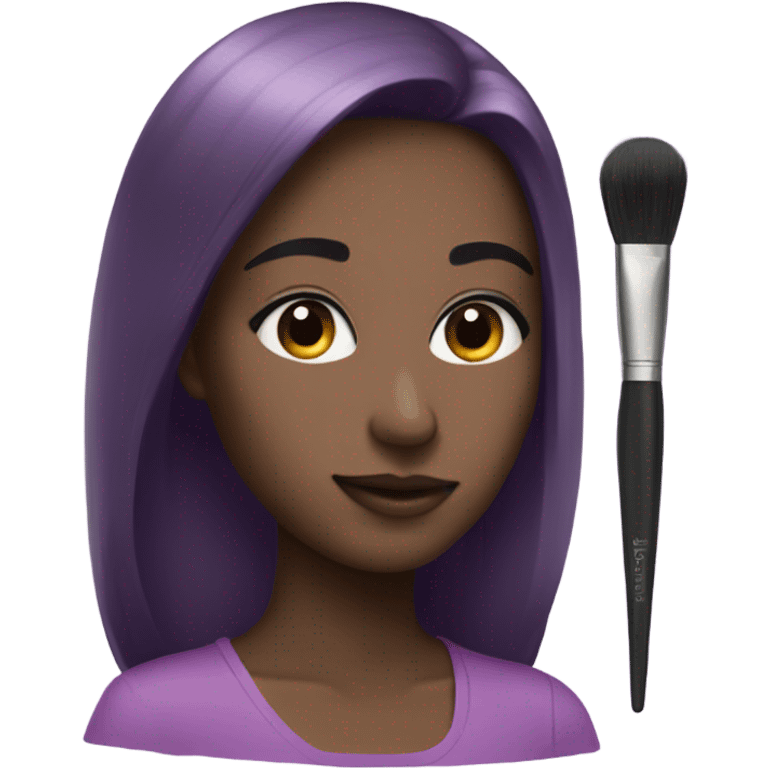 blush and brush purple emoji