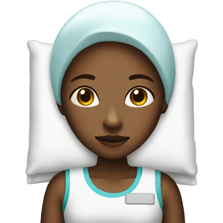 Girl in hospital bed emoji