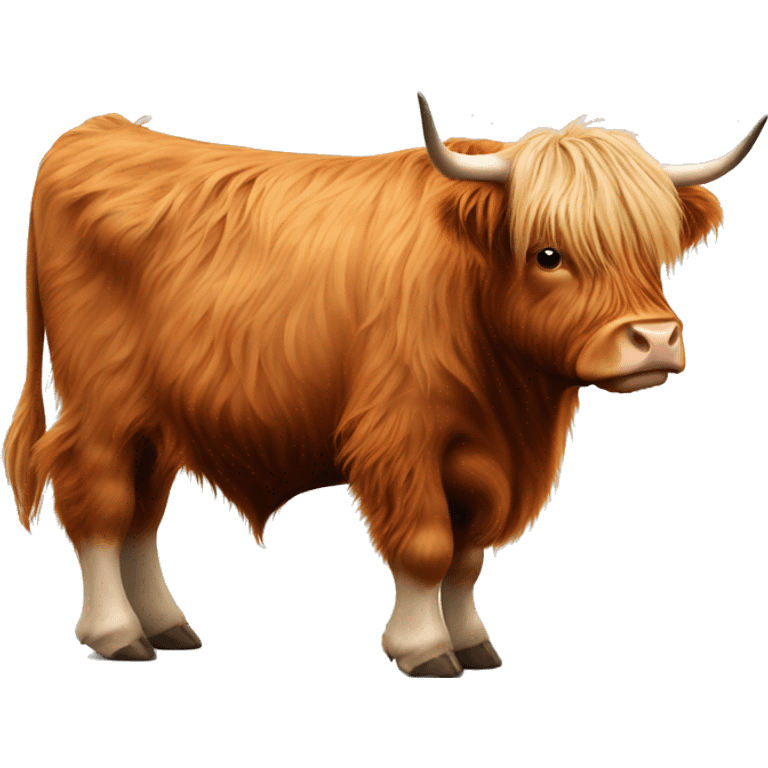 Highland cow full body side profile emoji