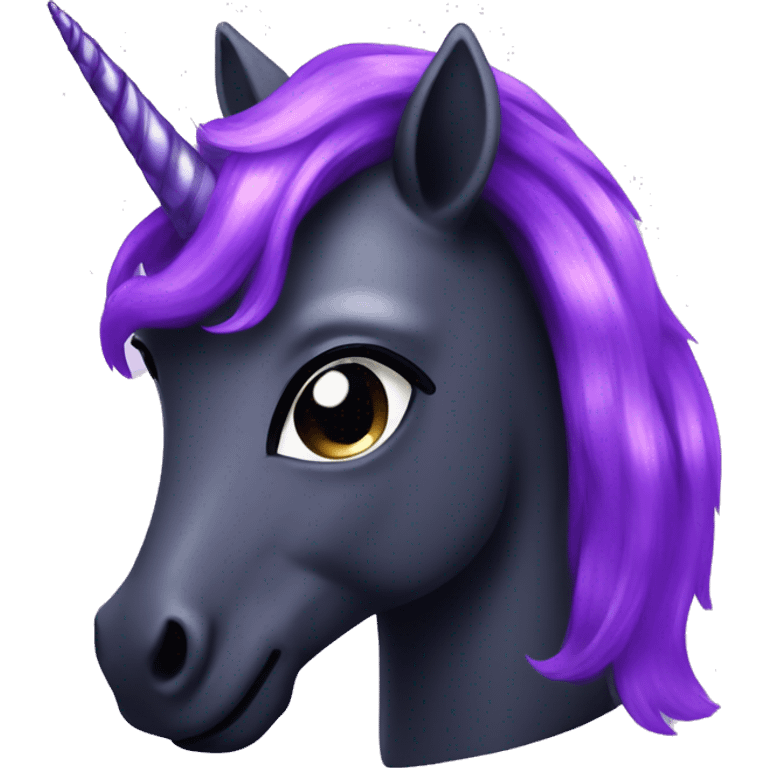 Sparkle black unicorn with a purple mane emoji