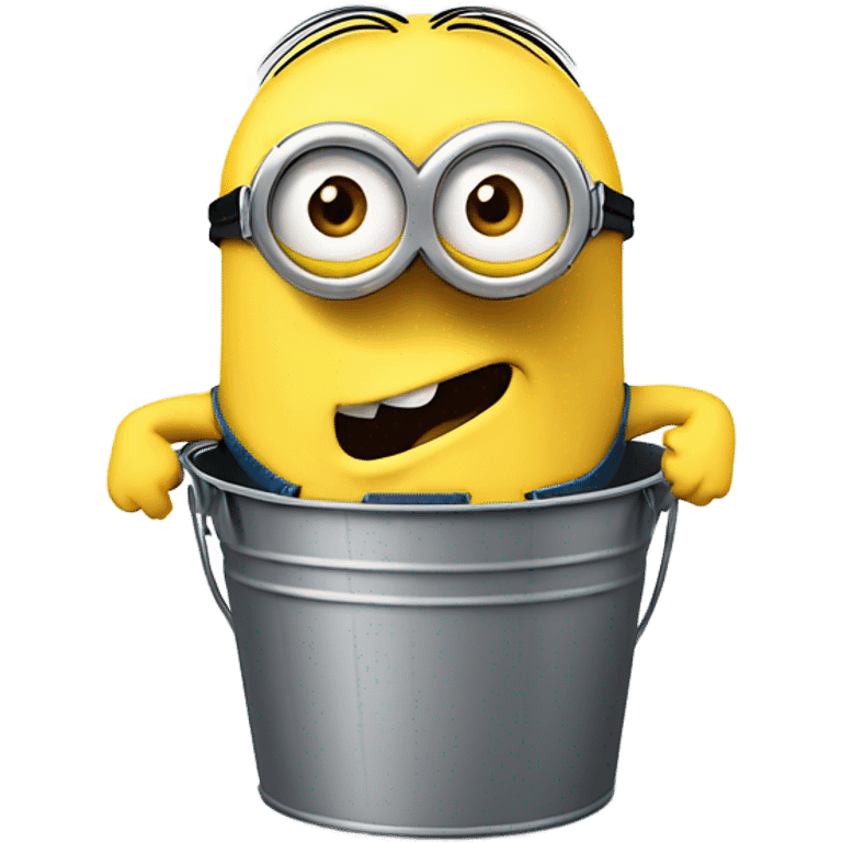 Minions stuck in a bucket emoji