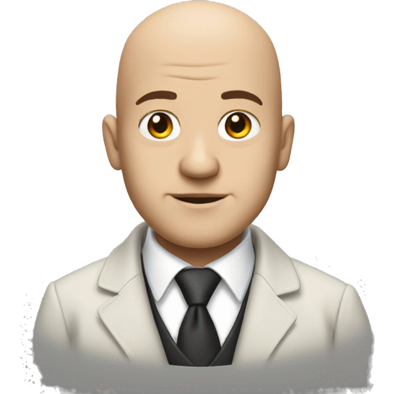 a white bald man wearing coat and tie emoji