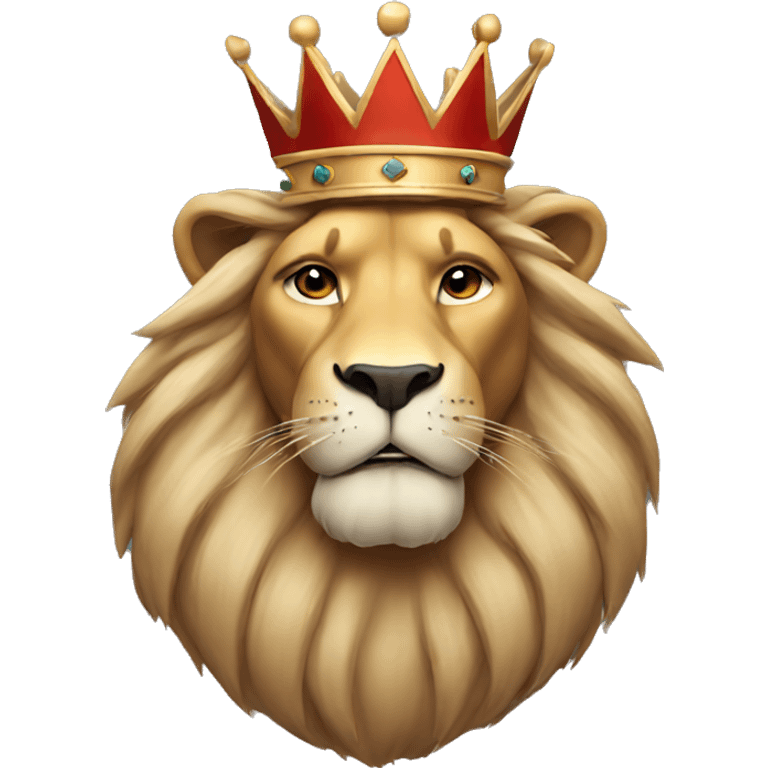 Lion head with crown on the head emoji