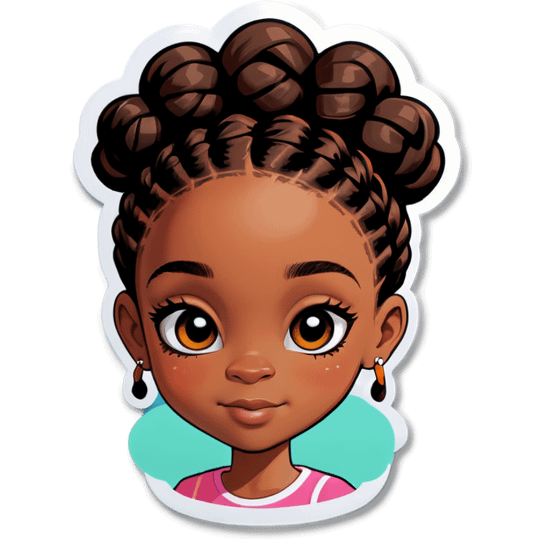 black girl with braids emoji