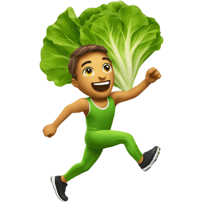 sprinting lettuce joyfully  emoji