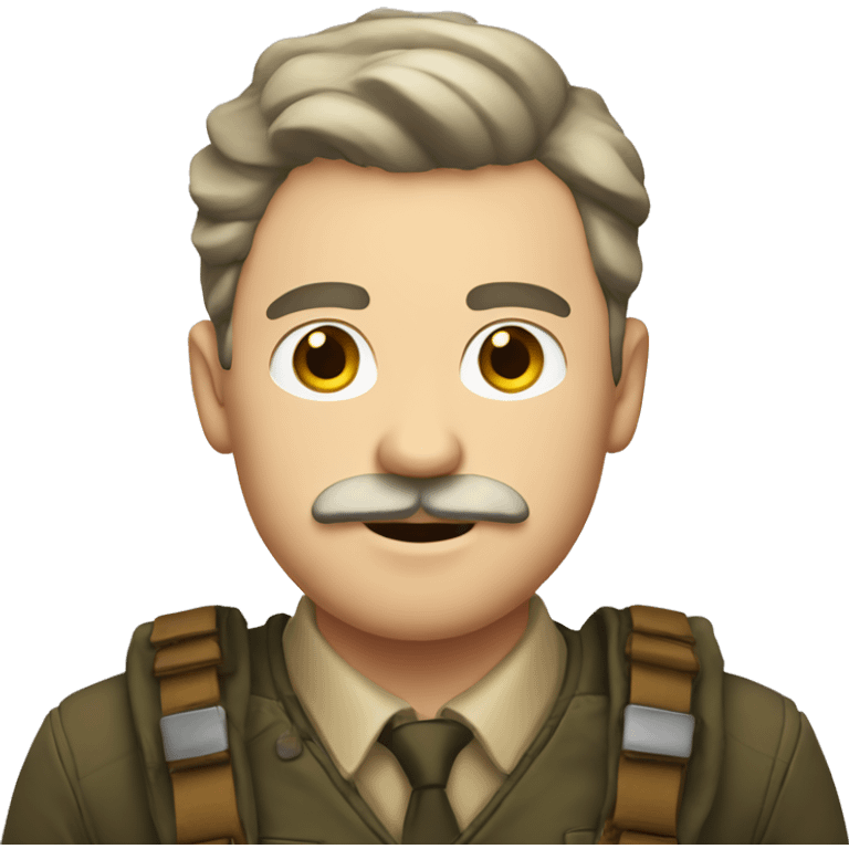 White man, Hunter, with mustache emoji