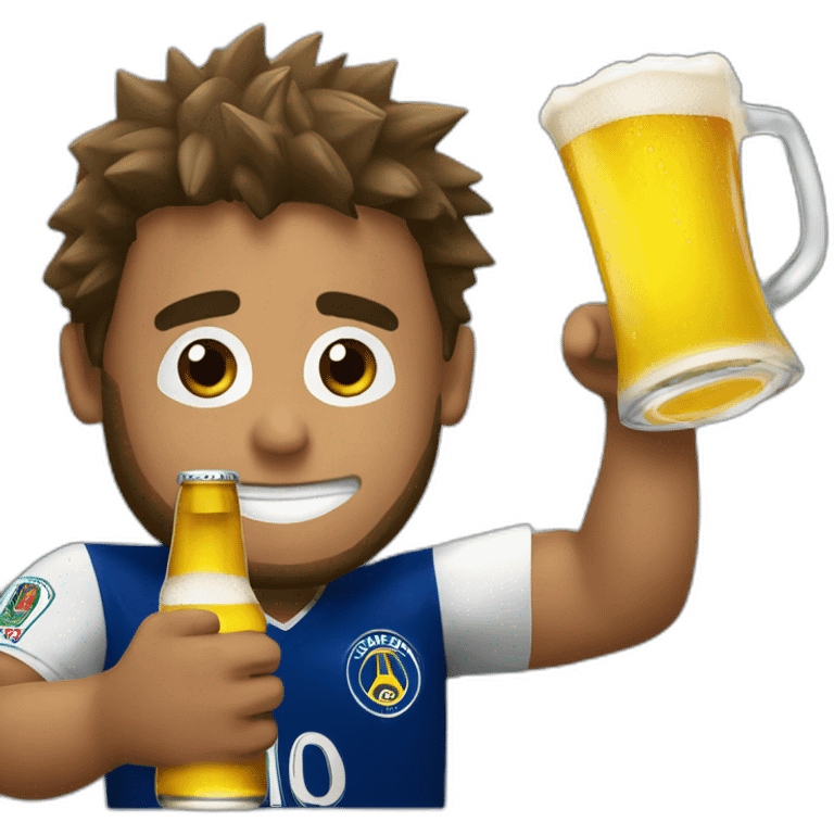 Neymar jr drinking a beer emoji