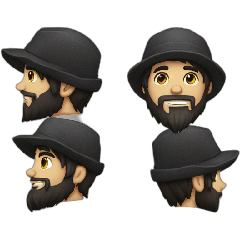 emo guy with beard and hat hype face emoji