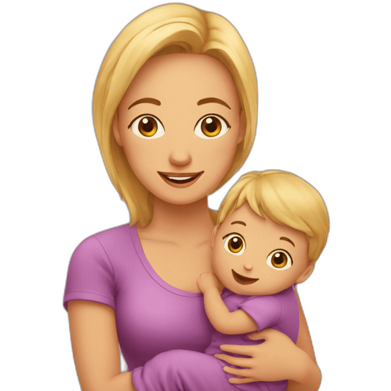 Bébé avec maman emoji