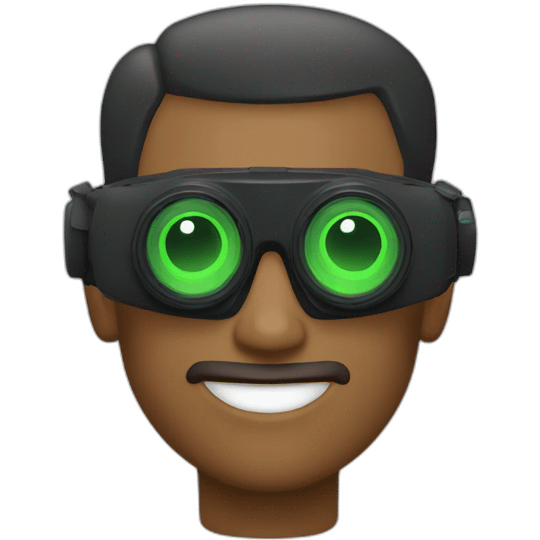 man wearing quad night vision goggles emoji