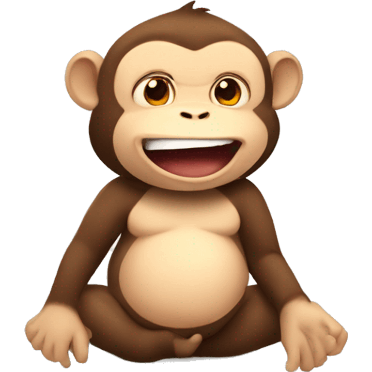 chubby monkey  with a belly emoji