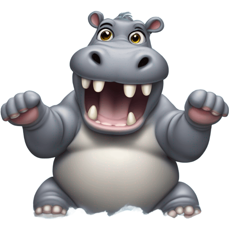 a hippo wishing luck to someone emoji