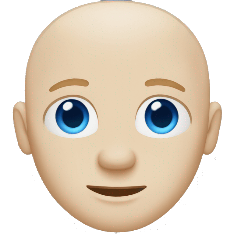 Bald white guy with blue eyes with his hands over his face emoji