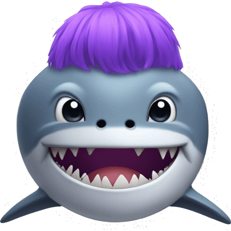 shark with a purple wig emoji