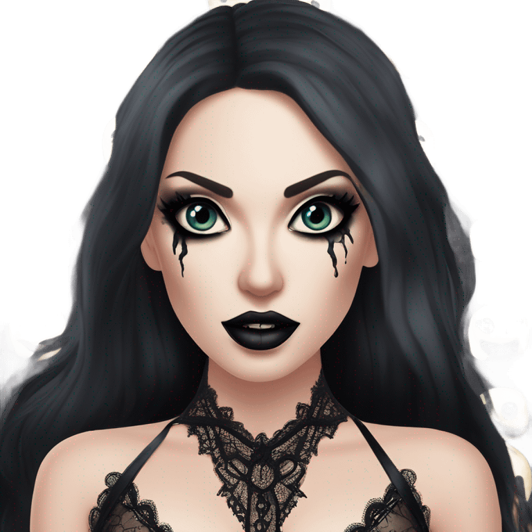 Hyper Realistic photo of a Goth victoria secret model vampire  emoji