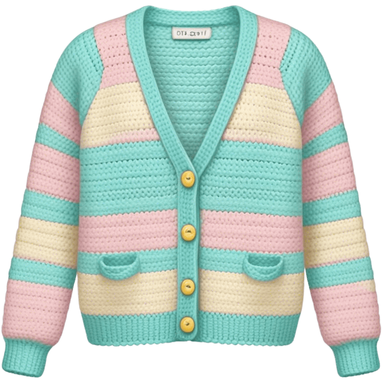 pastel crocheted cardigan emoji