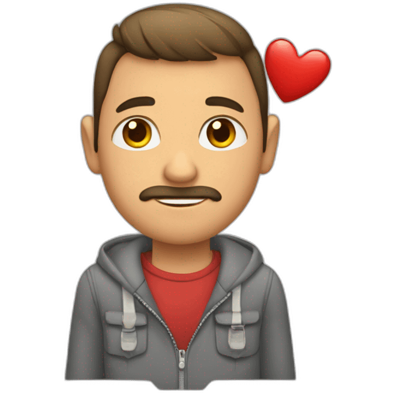 Cara de hombre con corazónes emoji