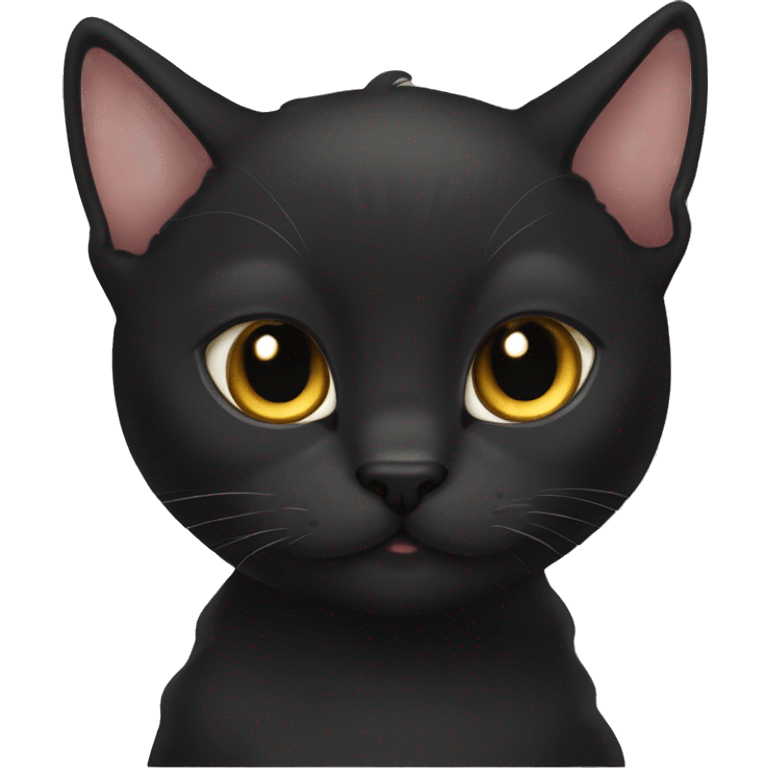 black tabi cat curled ears british emoji