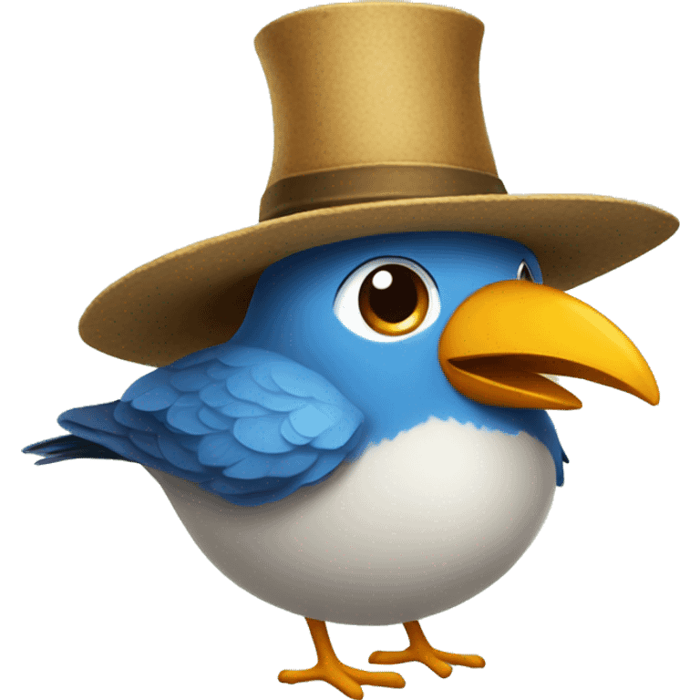 Bird with big hat emoji