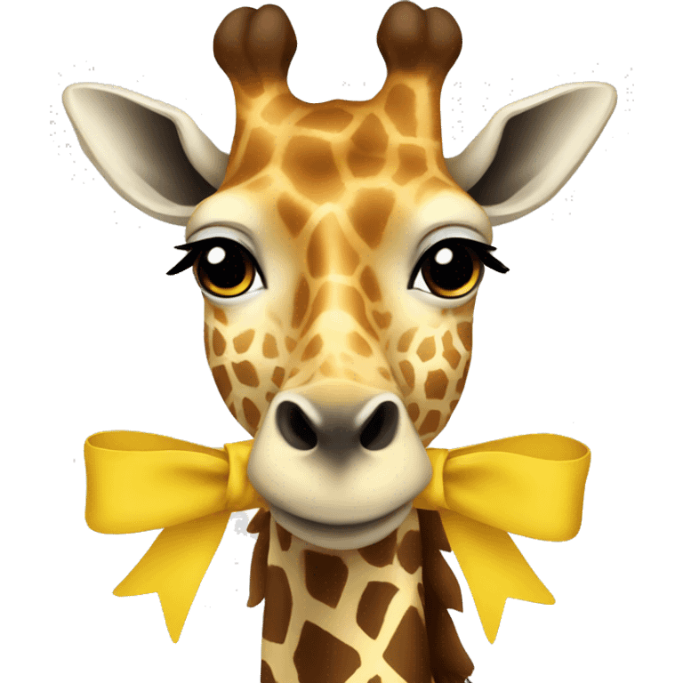 Giraffe with a yellow bow  emoji