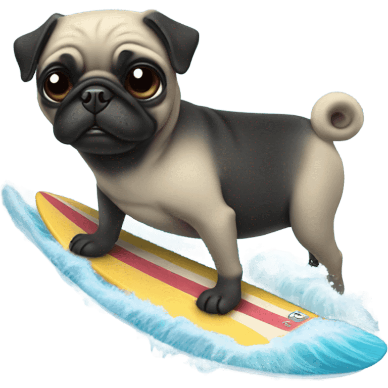 A pug blacksurfing emoji