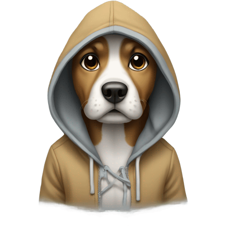 Dog wearing a hoodie emoji