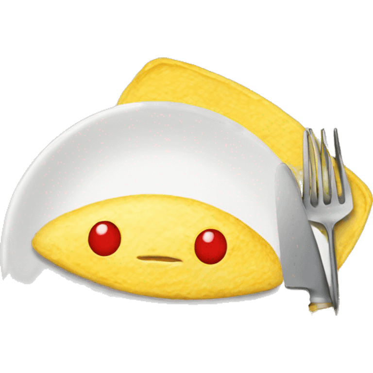 making an omlette and typing an email emoji