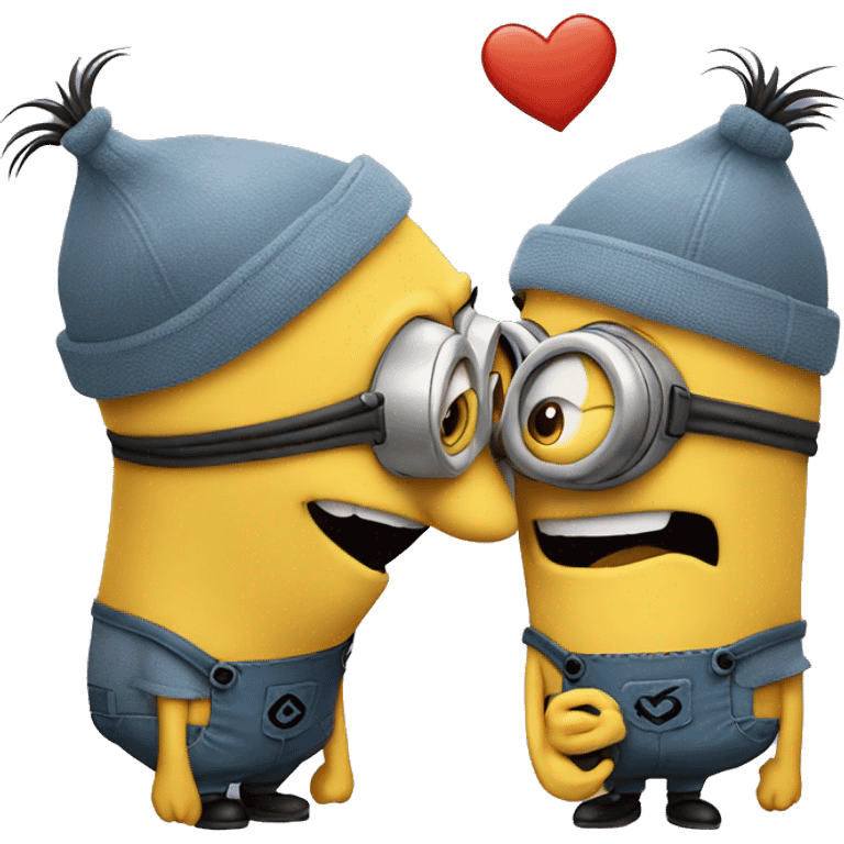 Two minions kissing emoji