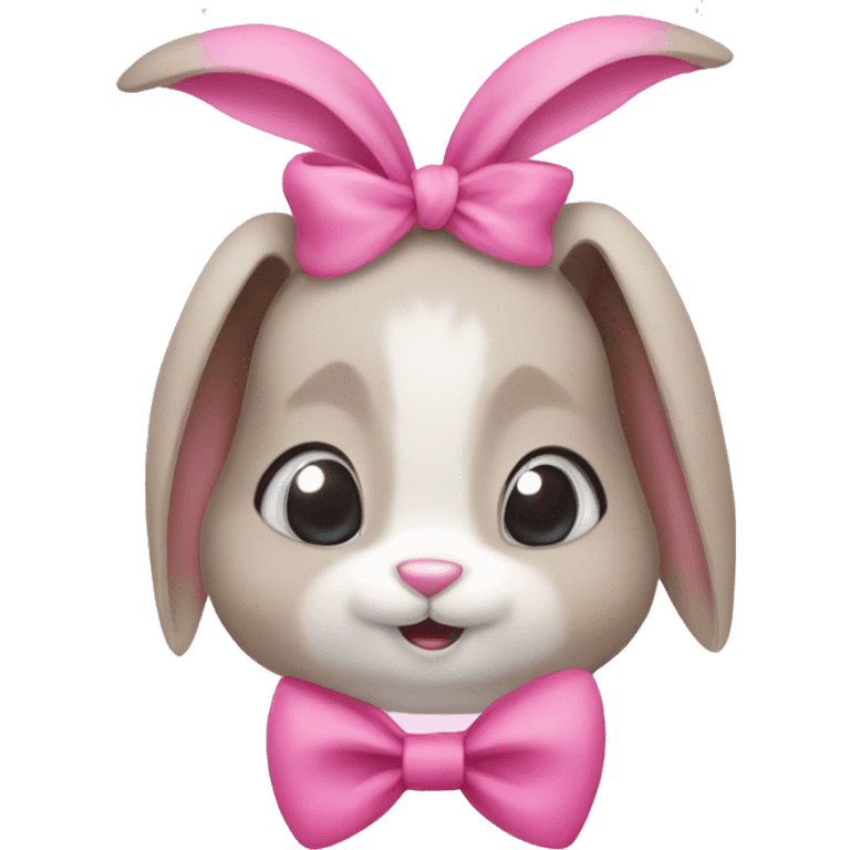 bunny with a pink bow on its head emoji