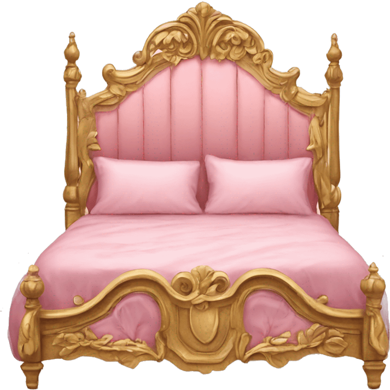 antique ornate pink and gold bed emoji