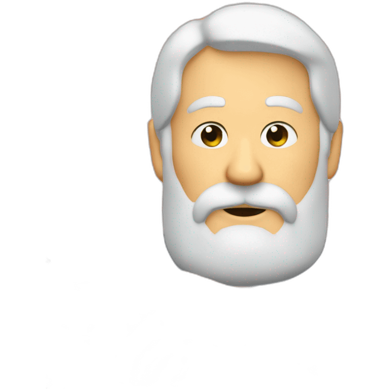 a white bearded man eating raw salmon on a piece of bread with dill on top of it emoji