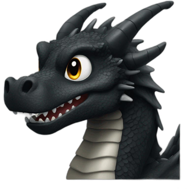 Black dragon with white eyes emoji