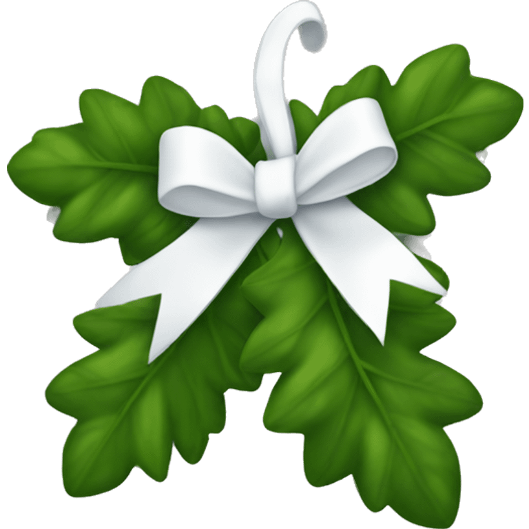 Mistletoe with white ribbon emoji