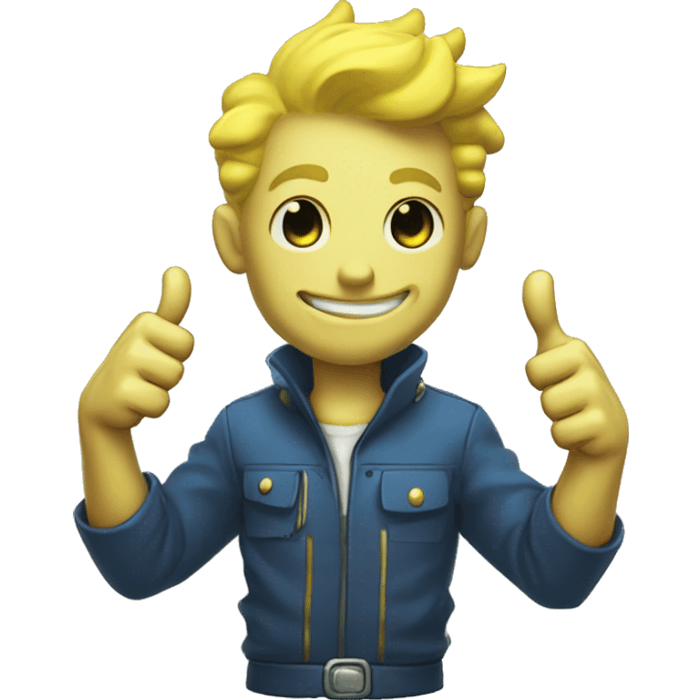 Vault boy ghoul cute thumbs up emoji