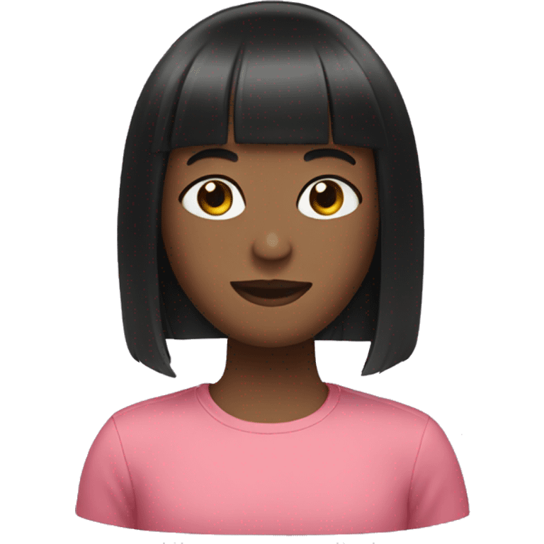 Black bob with bangs hair emoji