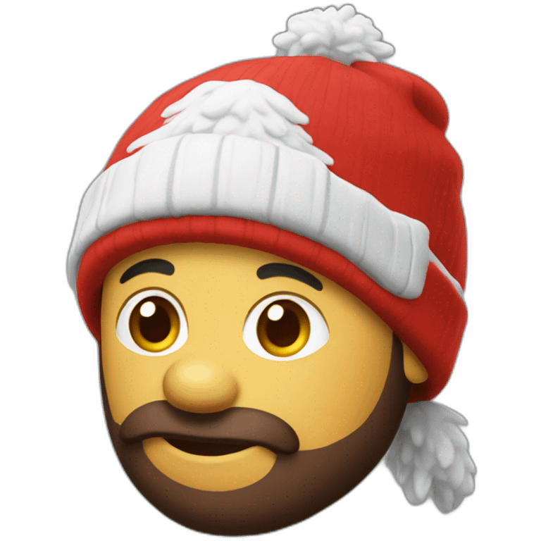 chalet wearing red bobble beany emoji