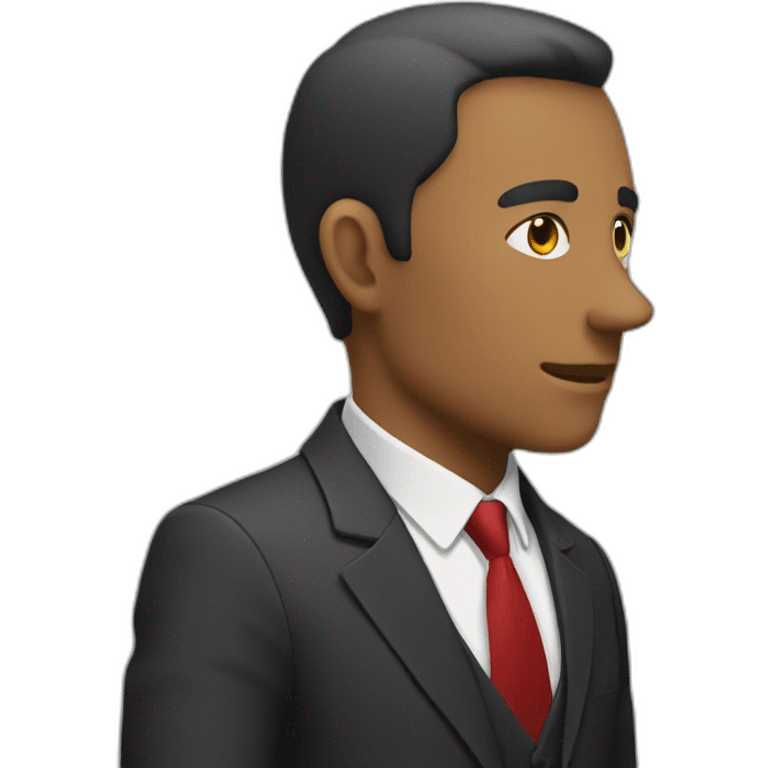 man in suit looking to the right (side view) emoji