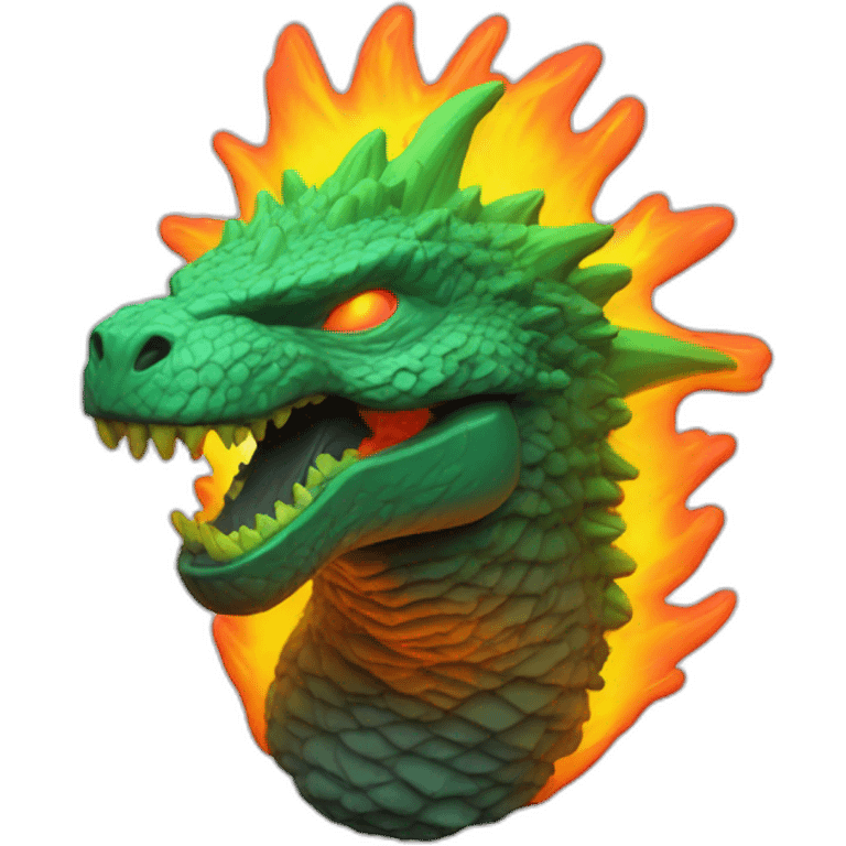 Godzilla fire fluo toy emoji