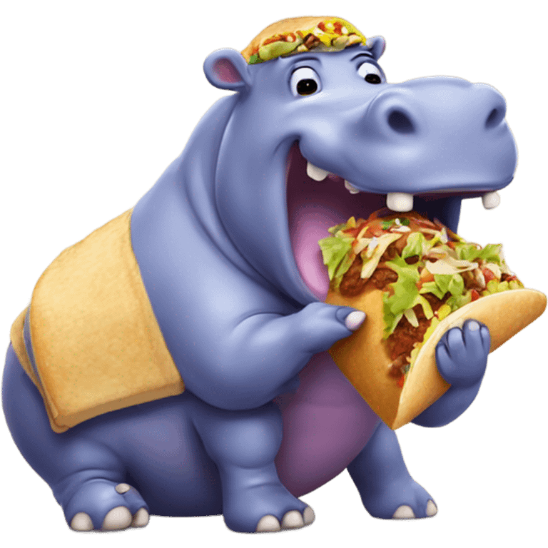 A hippo eating Taco Bell  emoji